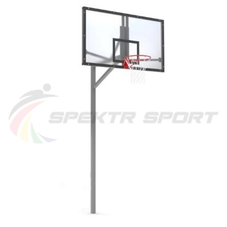 Купить Стойка баскетбольная уличная упрощенная со щитом из оргстекла, кольцом и сеткой SP D 412 в Салехарде 