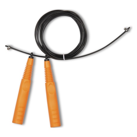 Купить Скакалка высокооборотная Кроссфит стальной шнур в оплетке 2.9 м чёрно-оранжевая в Салехарде 